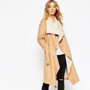ASOS Wool Waterfall Belted Coat